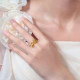  Nhẫn Nữ Titan SST Official Store Kiểu 2 bông hoa cạnh nhau thanh lịch Không Đen Gỉ N142 