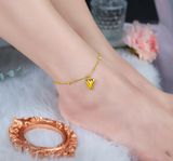  Lắc chân Nữ Titan SST Trái tim duyên dáng phối charm bi Không Đen Gỉ LC13 
