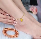  Lắc chân Nữ Titan SST Trái tim duyên dáng phối charm bi Không Đen Gỉ LC13 