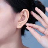  Bông tai Unisex Titan SST Nụ đá tròn nhỏ Không Đen Gỉ BT197 