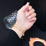  Lắc tay Titan cao cấp xích phối charm vuông Không đen gỉ LT81 