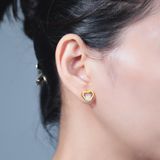  Bông tai Titan SST Official Mặt trái tim phối viên đá sang trọng Không Đen Gỉ BT194 