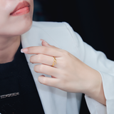  Nhẫn Titan SST Form mảnh trái tim đôi thanh lịch Không Đen Gỉ N243 