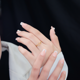  Nhẫn Titan SST Form mảnh trái tim đôi thanh lịch Không Đen Gỉ N243 