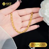  Lắc tay nữ Titan SST bi chạm khía sẵn khóa tròn sang trọng Không Đen Gỉ LT250 