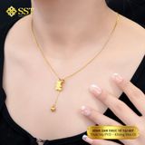  Dây chuyền Titan SST Mặt gấu LV sang trọng dây rút VC497 