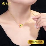  Dây chuyền Titan SST Mặt trái tim phối đá xanh Không Đen Gỉ VC477 