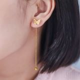  Bông tai nữ Titan SST Official Store Mặt cánh bướm dây tòn ten chui vặn Không Đen Gỉ BT186 