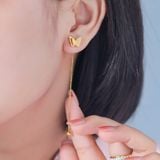  Bông tai nữ Titan SST Official Store Mặt cánh bướm dây tòn ten chui vặn Không Đen Gỉ BT186 