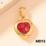  Mặt dây chuyền trái tim phối Đá Đỏ chất liệu titan không rỉ MD13 