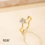  Nhẫn nữ titan SST kiểu gợn sóng Đá giọt nước N287 