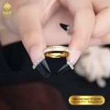  Nhẫn Unisex Titan SST Titan Full đá 1 vòng lấp lánh Không Đen Gỉ N16 