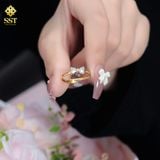  Nhẫn Nữ Titan SST Kiểu Đính đá Nơ thnh lịch freesize Không Đen Gỉ N286 