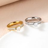  Nhẫn Titan SST Đính Đá Lấp Lánh Không Đen Gỉ N81 