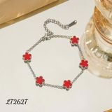  Lắc tay titan SST dây xích mảnh phối hoa 5 lá LT262 