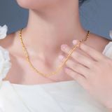  Dây chuyền Titan SST Bi hạt gạo khoá tròn thanh lịch Không Đen Gỉ VC546 