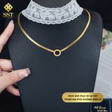  Dây chuyền Titan SST nữ Dây mì mặt tròn đá đen thanh lịch Không Đen Gỉ VC420 