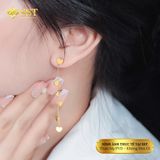  Bông tai Titan SST Kiểu tòn ten dài trái tim nữ tính đi tiệc sang trọng Không Đen Gỉ BT59 