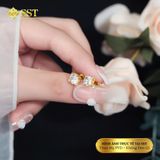  Bông tai Titan SST Basic đính đá nụ vuông không đen gỉ BT02 