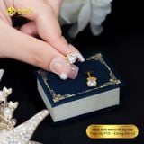  Bông tai Titan SST Basic đính đá nụ vuông không đen gỉ BT02 