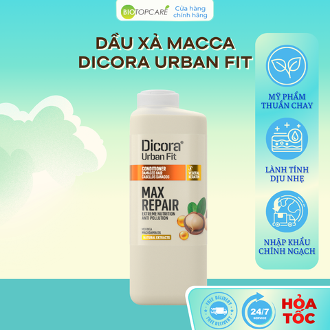 Combo Dầu gội - xả Dicora Urban Fit Macadamia phục hồi tóc hư tổn 400ml