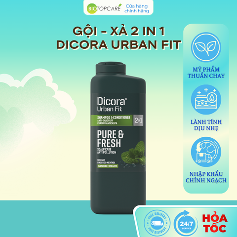 Dầu gội nam ngăn ngừa gàu Dicora Urban Fit Anti-dandruff kết hợp xả 2in1 400ml