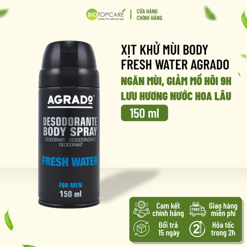 Xịt khử mùi body Agrado hương nước hoa Fresh Water 150ml