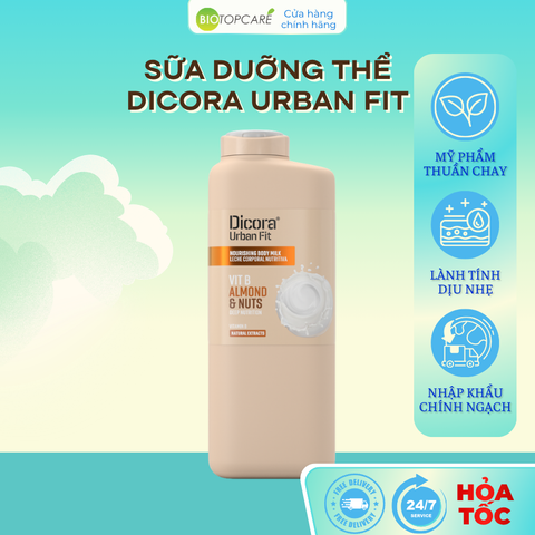 Sữa dưỡng thể Dicora Urban Fit Almonds & Nuts Vitamin B 400ml