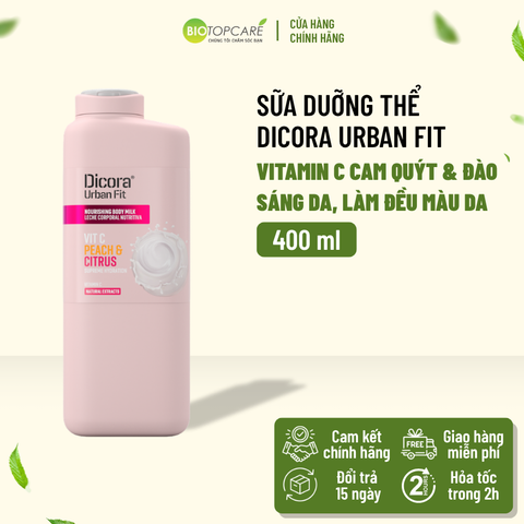 Sữa dưỡng thể Dicora Urban Fit Citrics & Peach Vitamin C 400ml