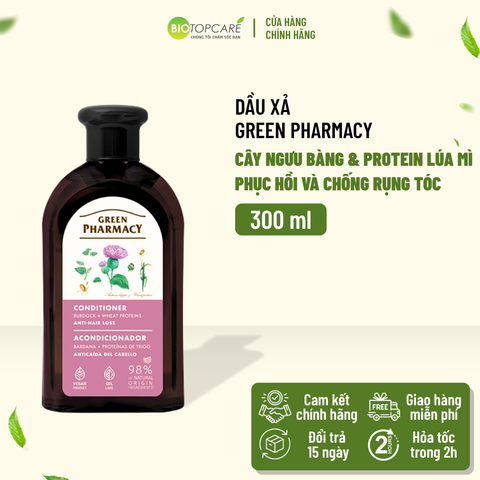 Dầu xả Green Pharmacy chống rụng tóc cây ngưu bàng và protein lúa mì 300ml
