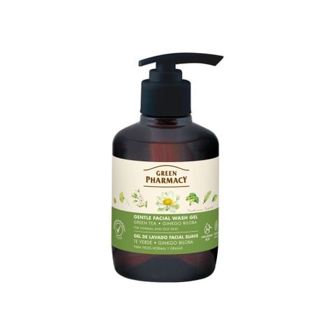 Gel rửa mặt Green Pharmacy chiết xuất Trà xanh và Lá bạch quả 270ml - Dành cho da thường & da dầu