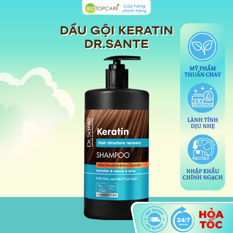 Dầu gội Dr.Sante Keratin phục hồi cấu trúc tóc 1000ml