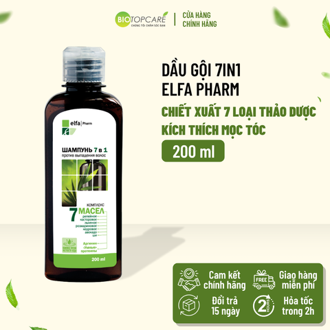 Dầu gội Elfa Pharm 7in1 chống rụng tóc chiết xuất 7 loại tinh dầu thảo dược 200ml