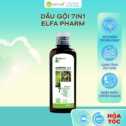 Dầu gội Elfa Pharm 7in1 chống rụng tóc chiết xuất 7 loại tinh dầu thảo dược 200ml