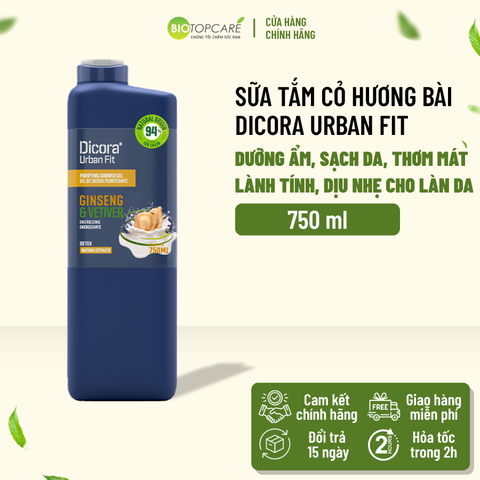 Sữa tắm Dicora Urban Fit Energy Cỏ Hương Bài & Nhân Sâm 750ml