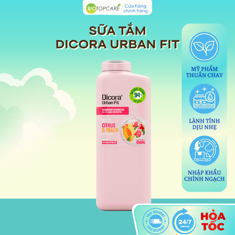 Sữa tắm Vitamin C Cam quýt & Đào Dicora Urban Fit 400ml