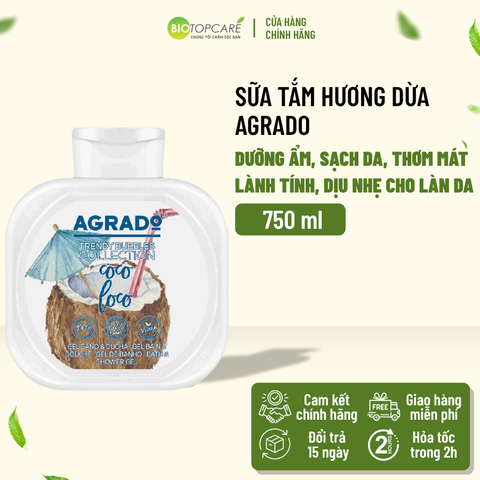 Sữa tắm Agrado hương dừa 750ml