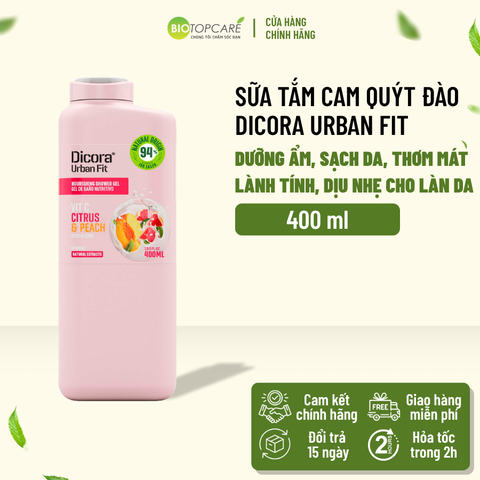 Sữa tắm Vitamin C Cam quýt & Đào Dicora Urban Fit 400ml