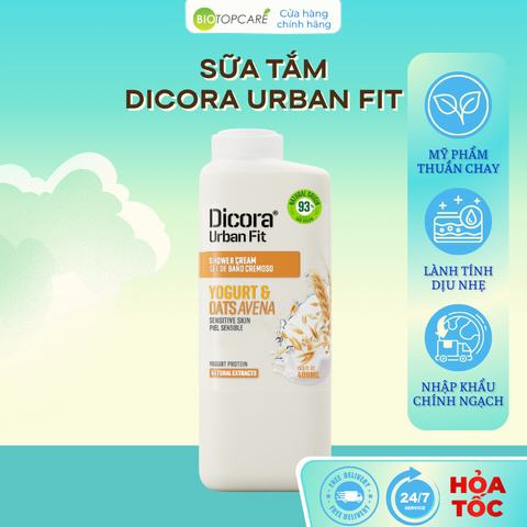 Sữa tắm Dicora Urban Fit Protein Yogurt và chiết xuất Yến mạch 400ml