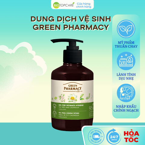 Dung Dịch Vệ Sinh Phụ Nữ Green Pharmacy Kháng Khuẩn Cây Trà 370ml