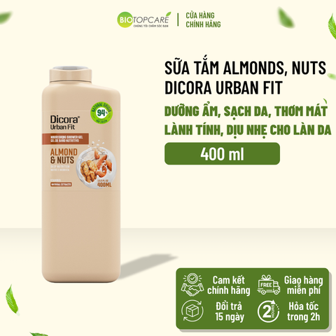 Sữa tắm Dicora Urban Fit Almonds & Nuts Vitamin B 400ml