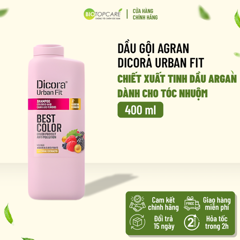 Dầu gội Dicora Urban Fit chiết xuất tinh dầu Argan dành cho tóc nhuộm 400ml - BioTopcare Official