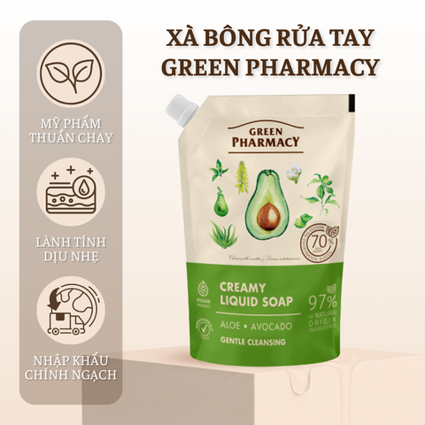 Xà phòng rửa tay Green Pharmacy Lô hội và Bơ dạng túi 460ml