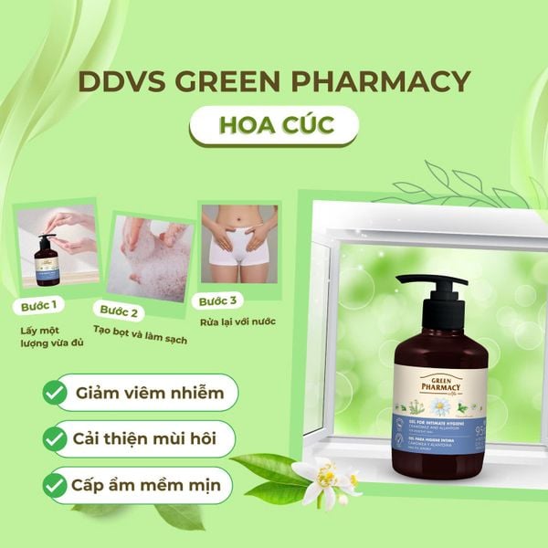 Dung Dịch Vệ Sinh Phụ Nữ Green Pharmacy Hoa Cúc 370ml
