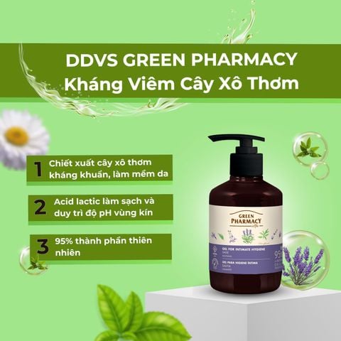 Dung dịch vệ sinh phụ nữ Green Pharmacy cây xô thơm 370ml