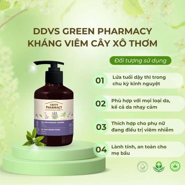 Dung dịch vệ sinh phụ nữ Green Pharmacy cây xô thơm 370ml