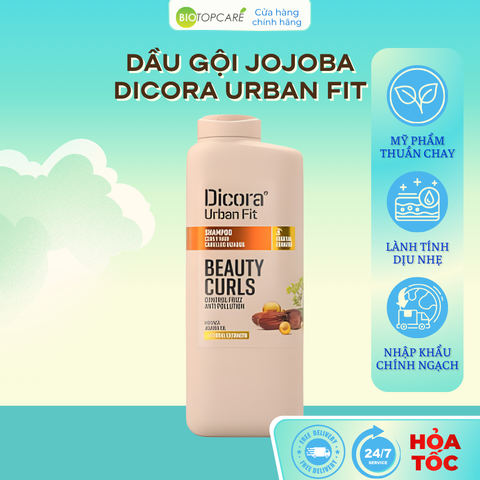 Dầu gội dành cho tóc xoăn Dicora Urban Fit chiết xuất tinh dầu Jojoba 400ml - BioTopcare Official