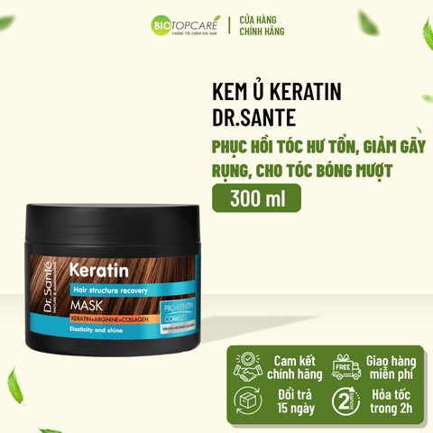 Kem ủ Dr.Sante Keratin phục hồi cấu trúc tóc 300ml