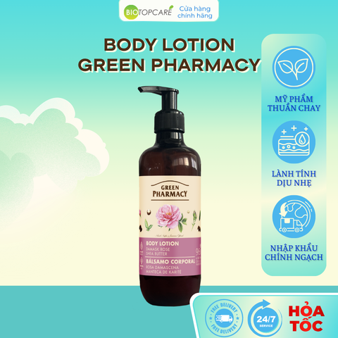 Sữa dưỡng thể Green Pharmacy Hoa hồng Damask và Bơ hạt mỡ 400ml