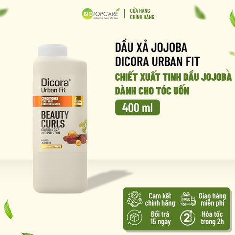 Dầu xả dành cho tóc xoăn Dicora Urban Fit chiết xuất tinh dầu Jojoba 400ml - BioTopcare Official